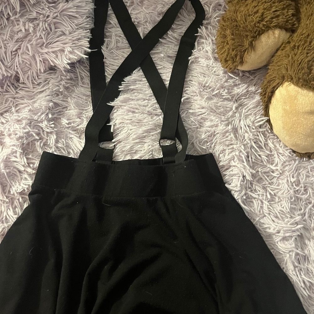 Black Suspender Skirt with pockets